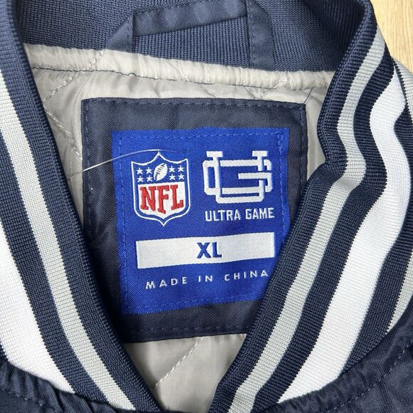 New Men's Dallas Cowboys NFL Team Apparel Satin Full Snap Varsity Navy Jacket XL - Picture 7 of 11